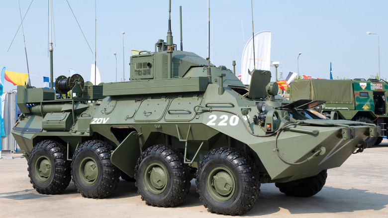 Armored Personnel Carrier parked for display